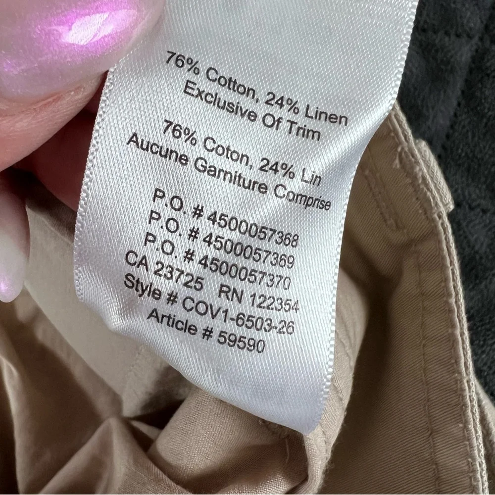 Babaton Crop Wide Leg Pants Women’s Size 4 Beige Aritzia Made In Japan B22